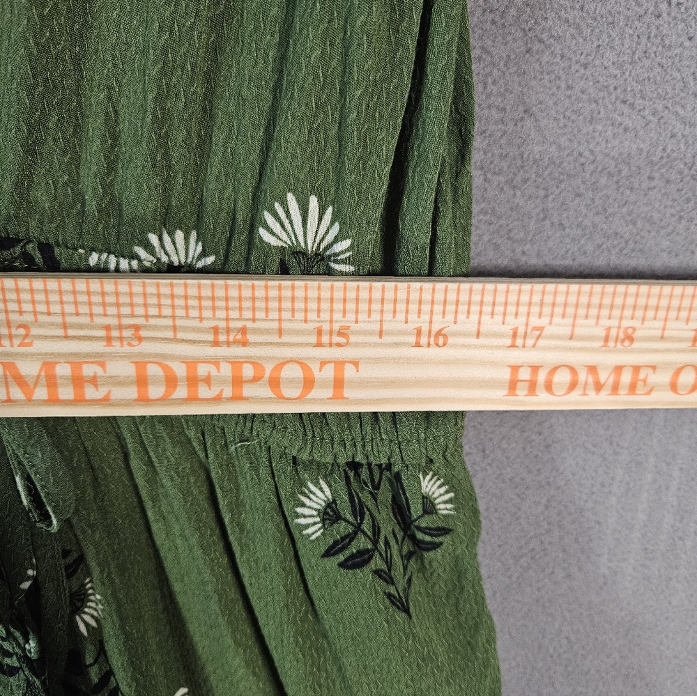 Knox Rose Maxi Dress XL Vneck Floral Green Faux Wrap Boho Cottagecore Boho Teir - Picture 5 of 9